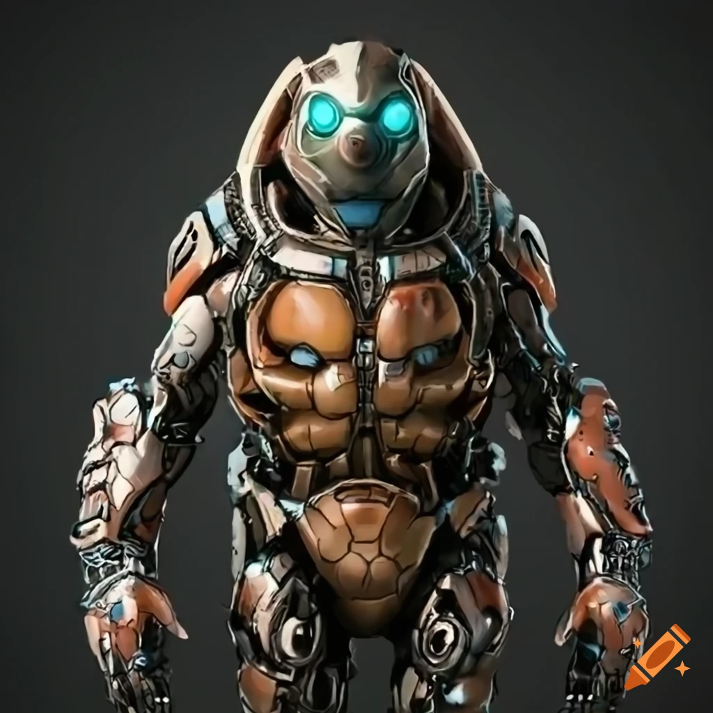 concept art of a cyborg turtle