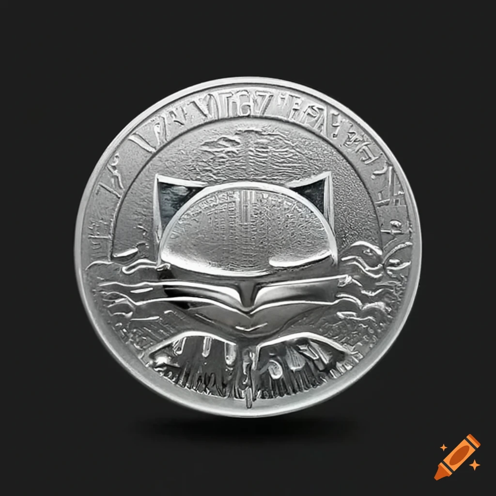 platinum coin with cat face