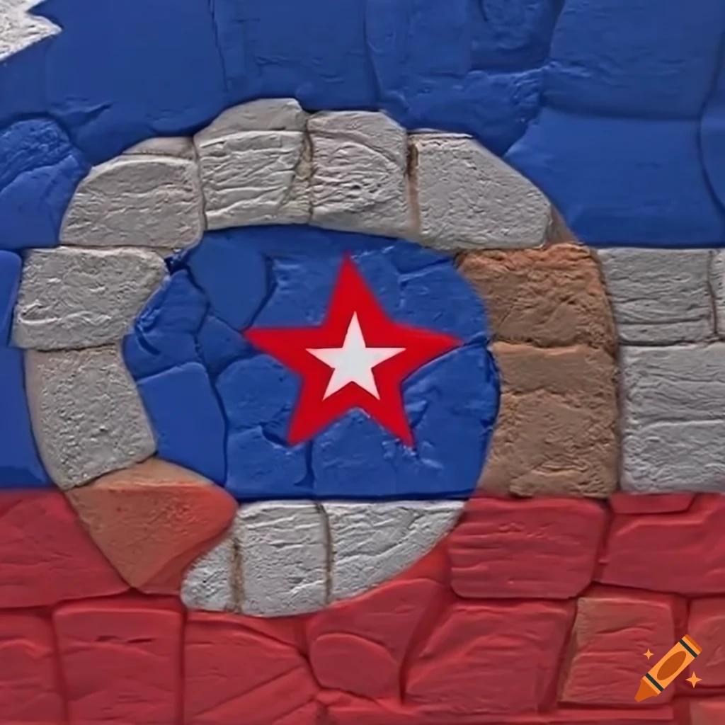 Cuban flag-inspired stone labyrinth