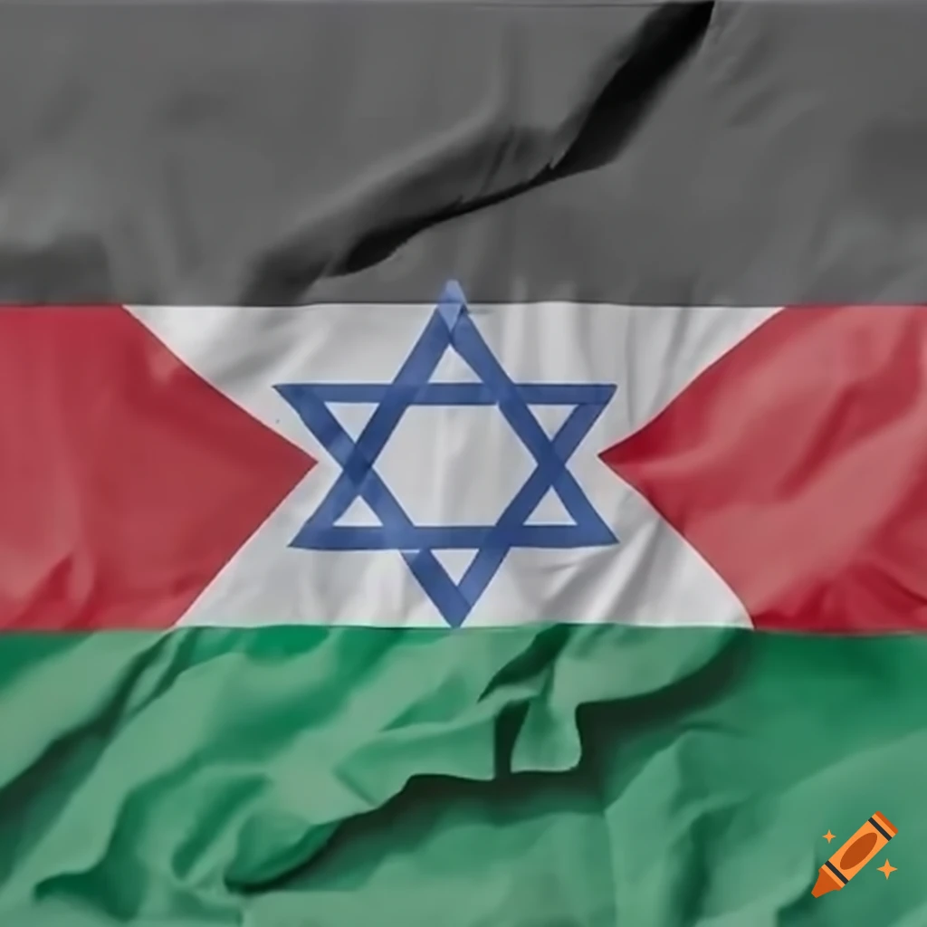 Merged palestine and israel flag on Craiyon