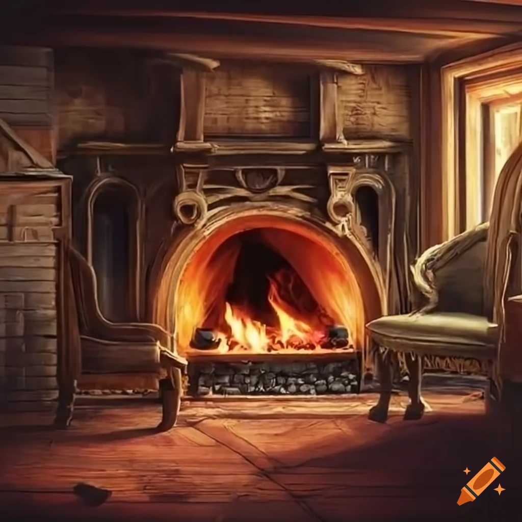 image of phantasms in an old house with a fireplace