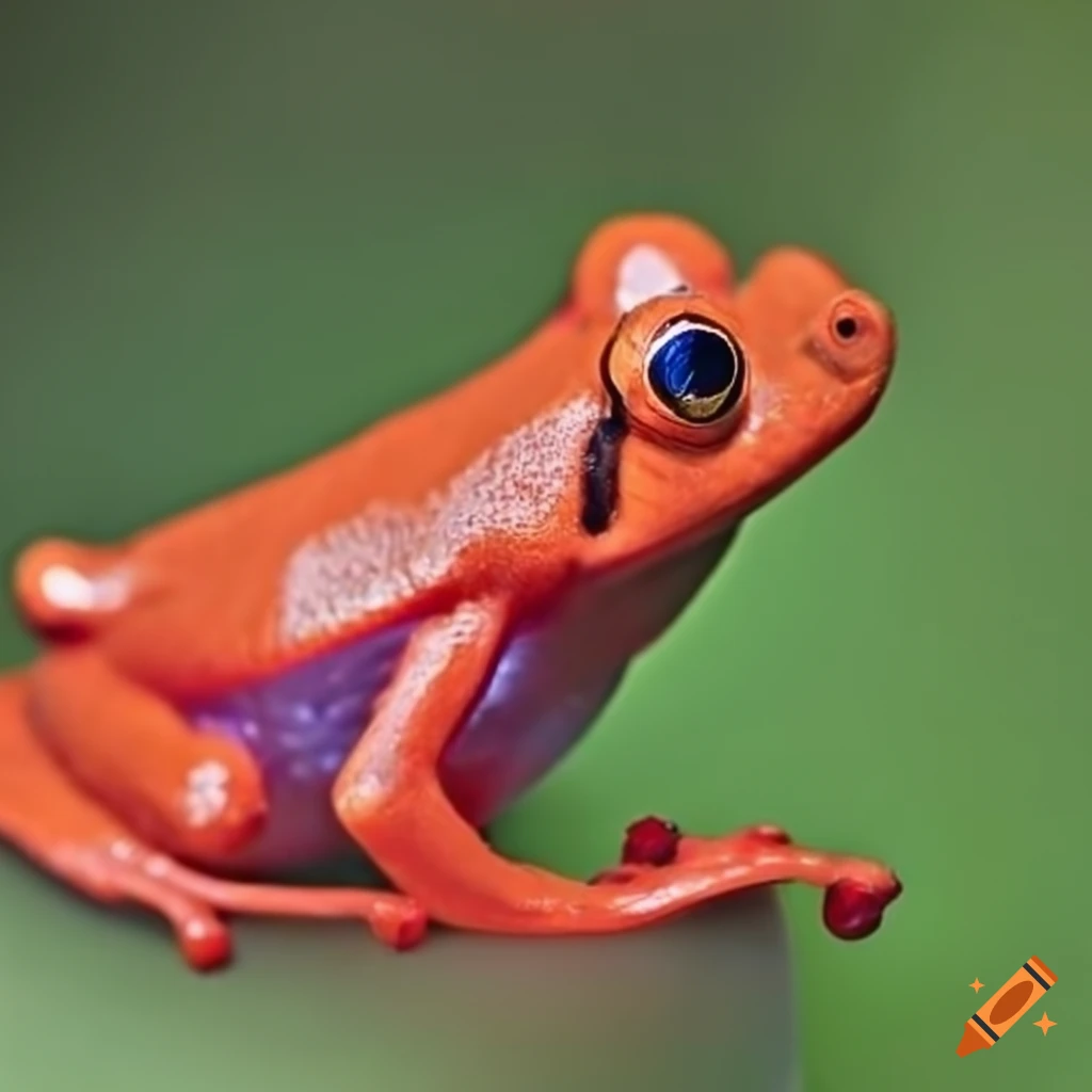 vibrant red frog