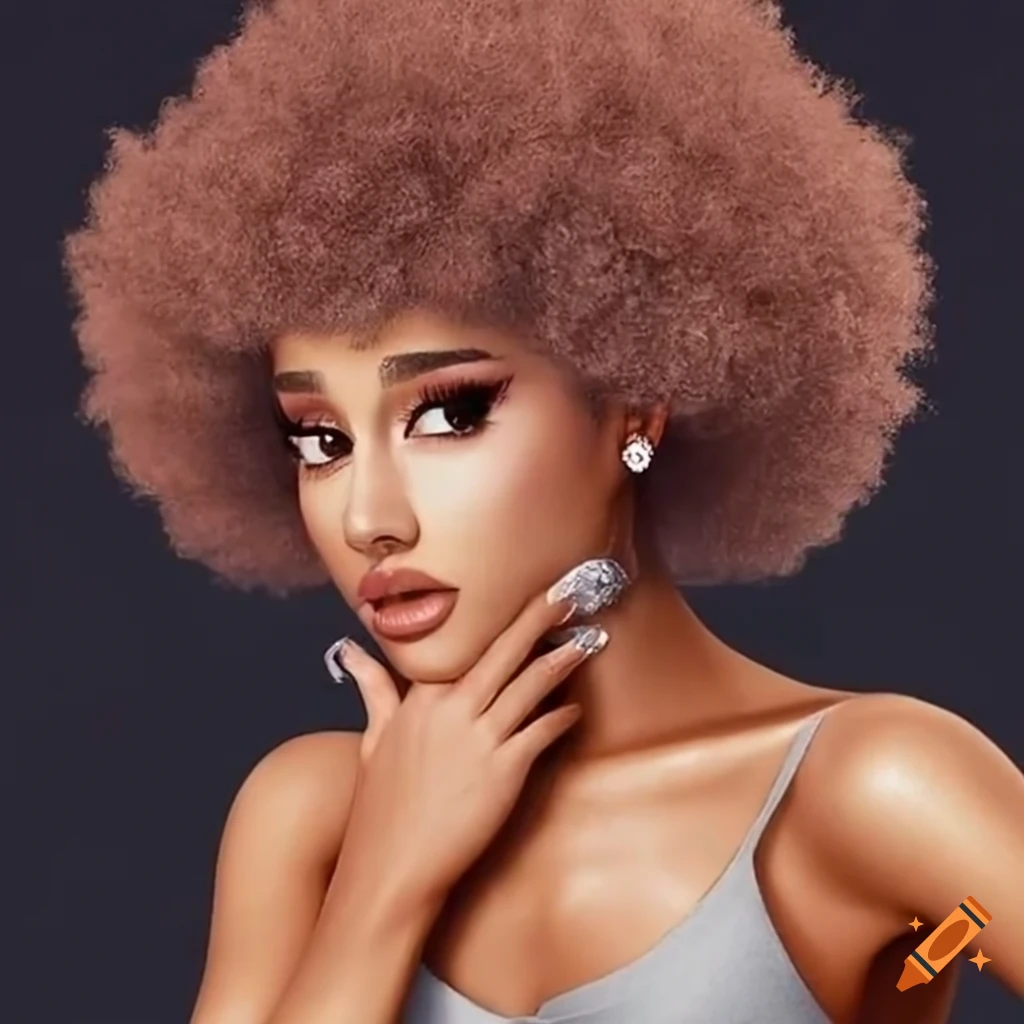 Ariana grande with afro hairstyle on Craiyon