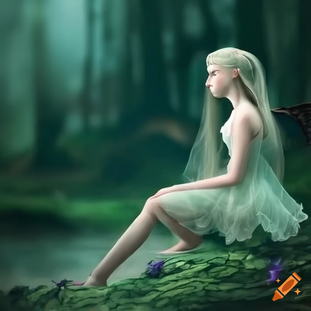 ethereal forest with a fairy