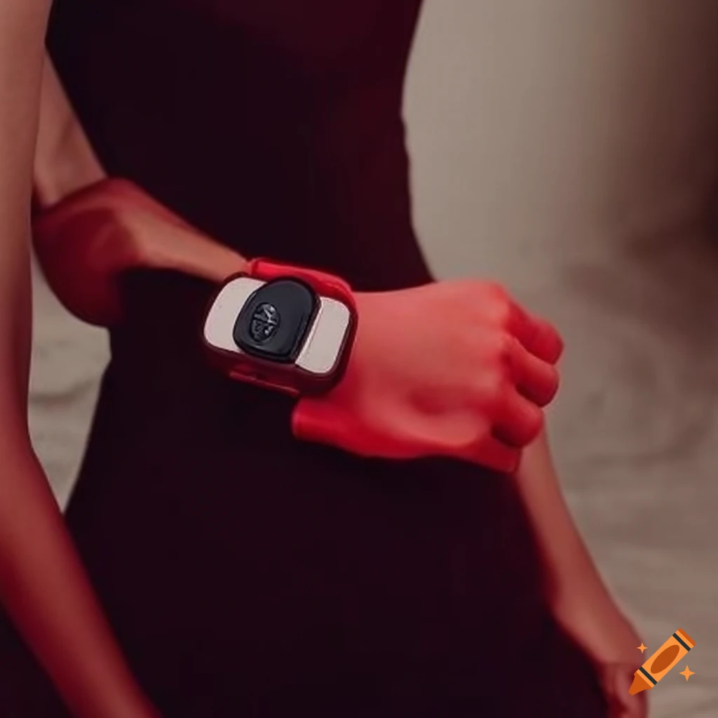 Red nintendo gaming watch wristband with pedometer on Craiyon