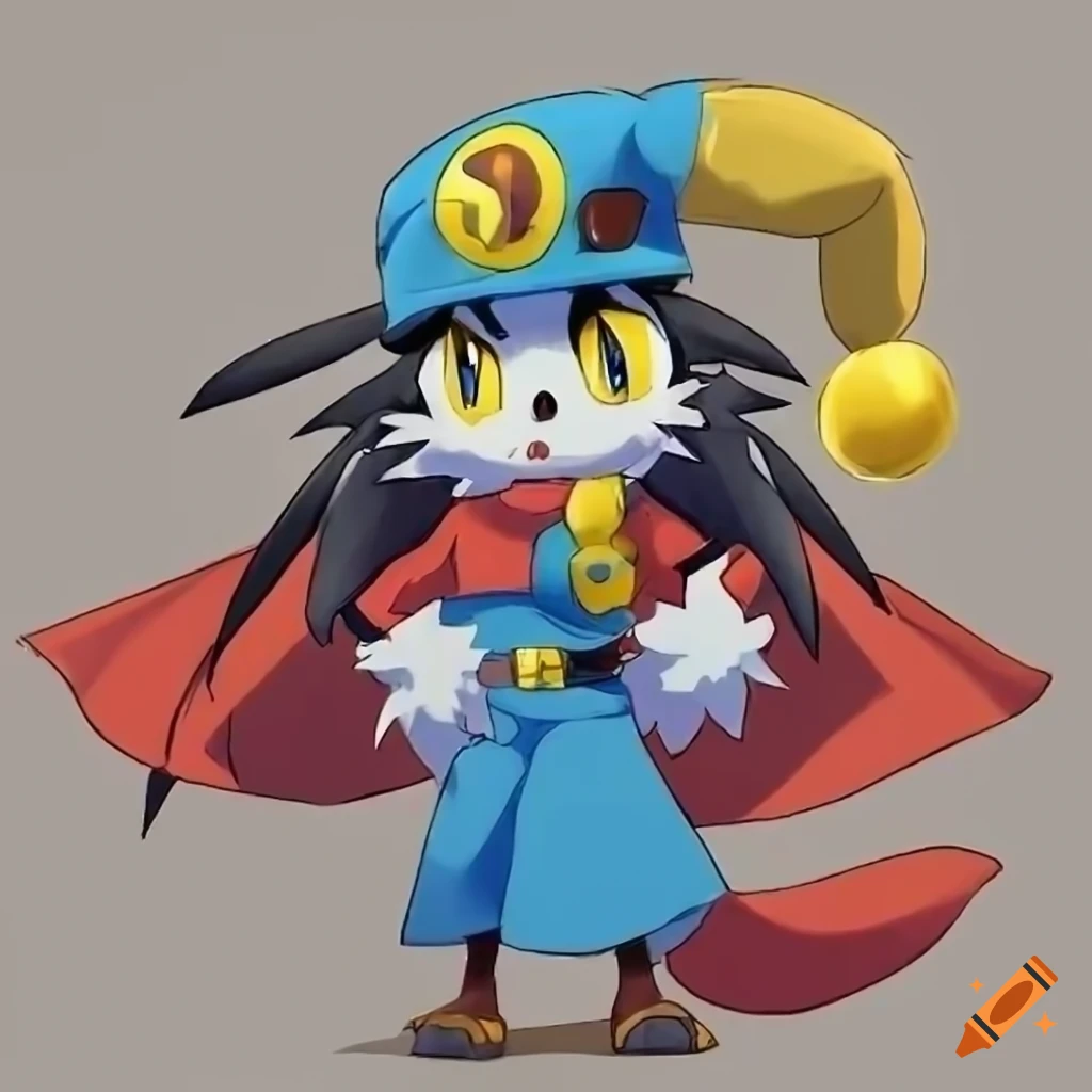 Klonoa wearing Link's Kokiri outfit in a brave pose