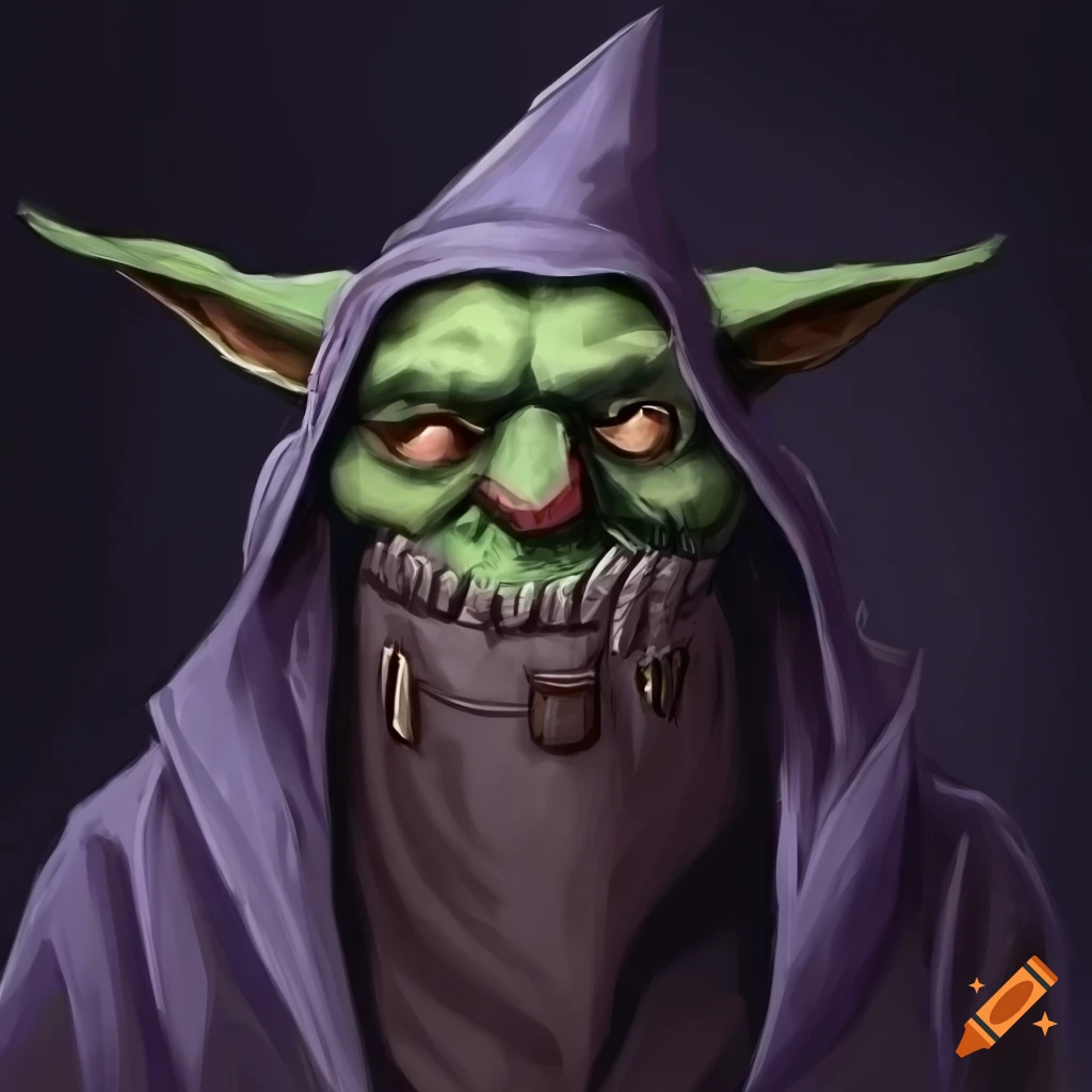 Image of a sad goblin wizard