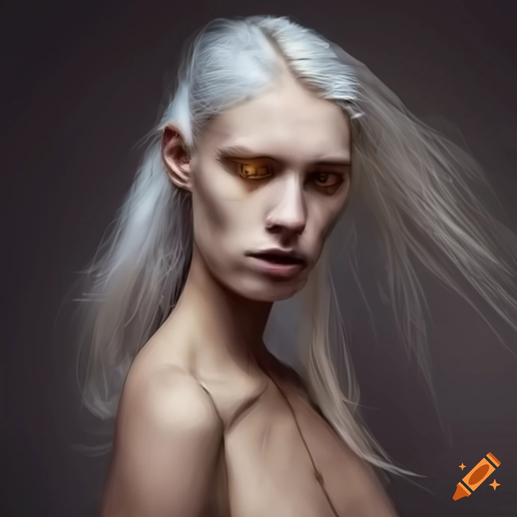 image of a white haired warrior with a gold eye