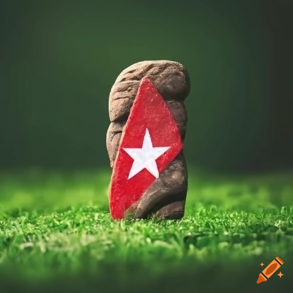 Sculpture Of Flying River Stones With Cuban Flag sculpture-of-flying-river-stones-with-cuban-flag