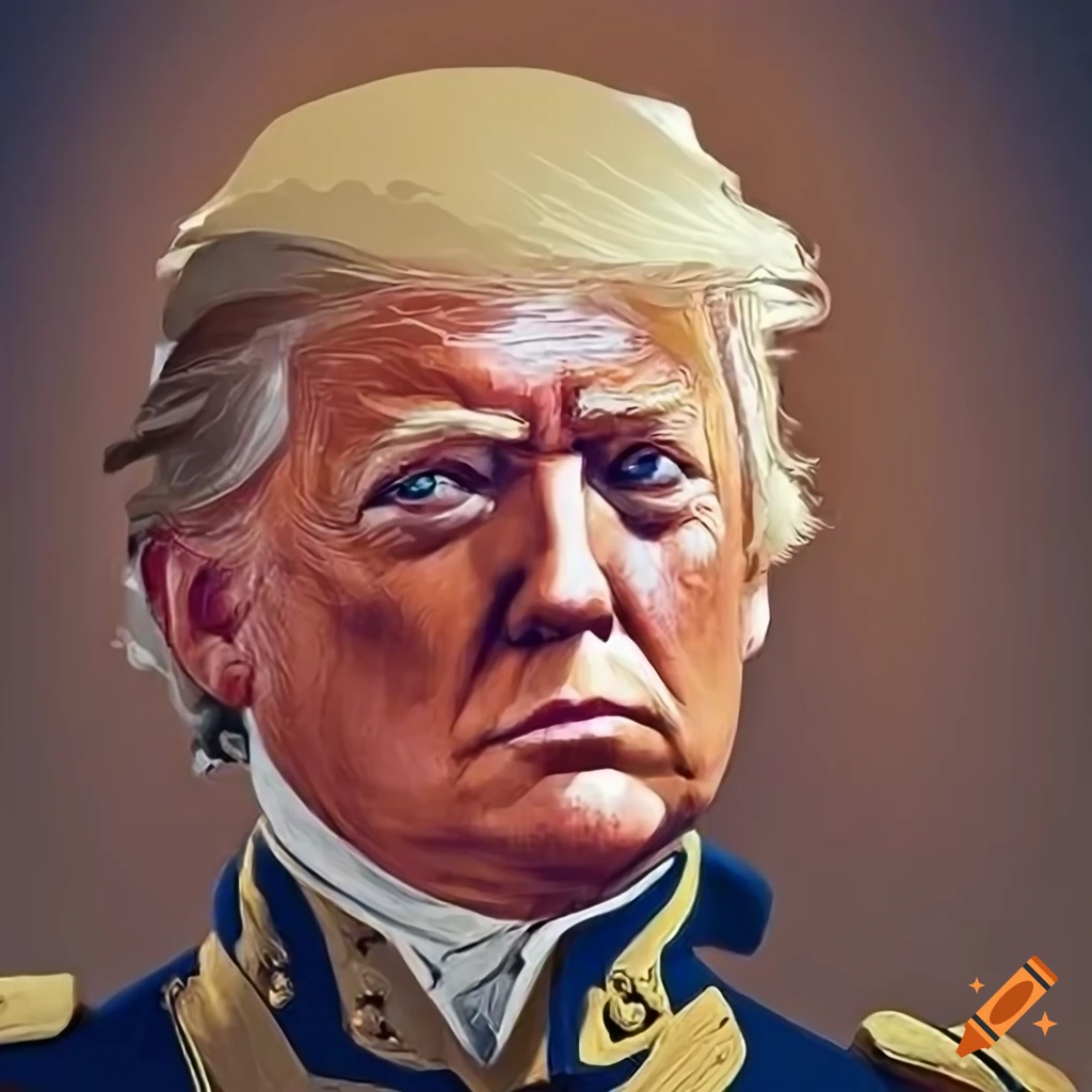Satirical image of donald trump as a warhammer 40k character on Craiyon