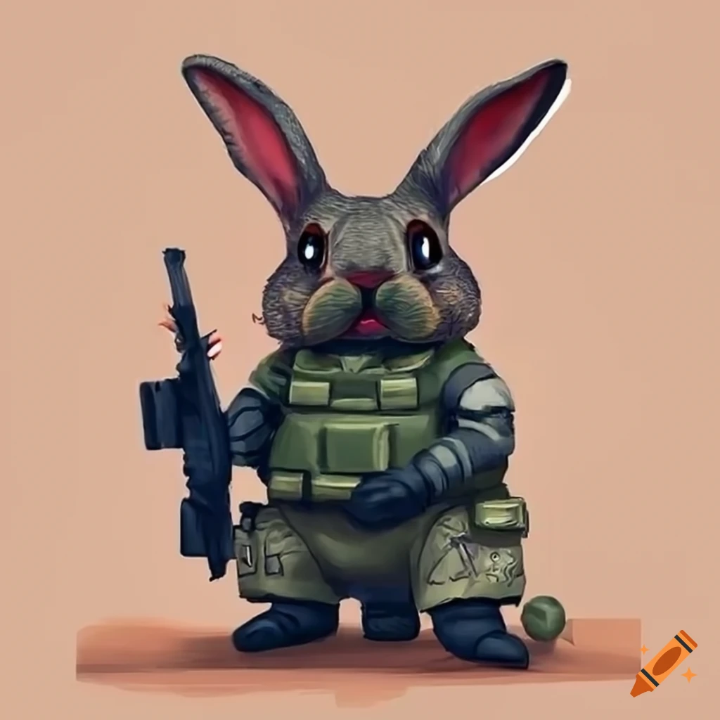 Rabbit wearing a suit illustration on Craiyon
