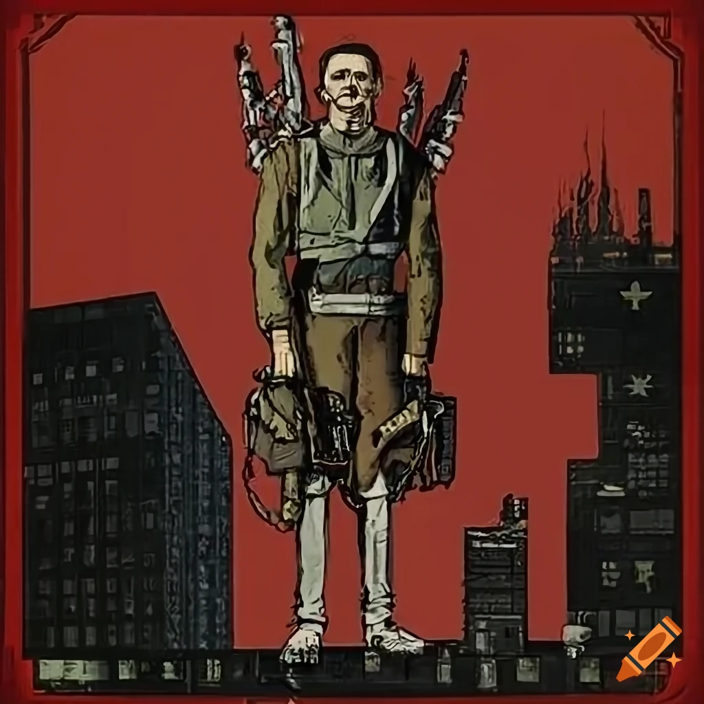 vintage propaganda poster for the Heroes of the New American Republic