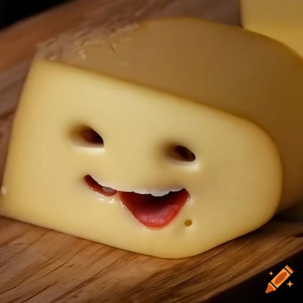 Cheese With A Hilarious Laughing Face On Craiyon