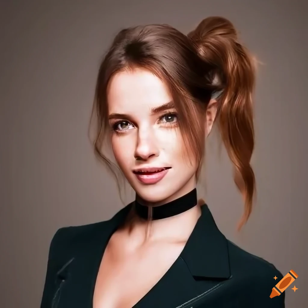 portrait of a beautiful young woman with freckles and brown hair