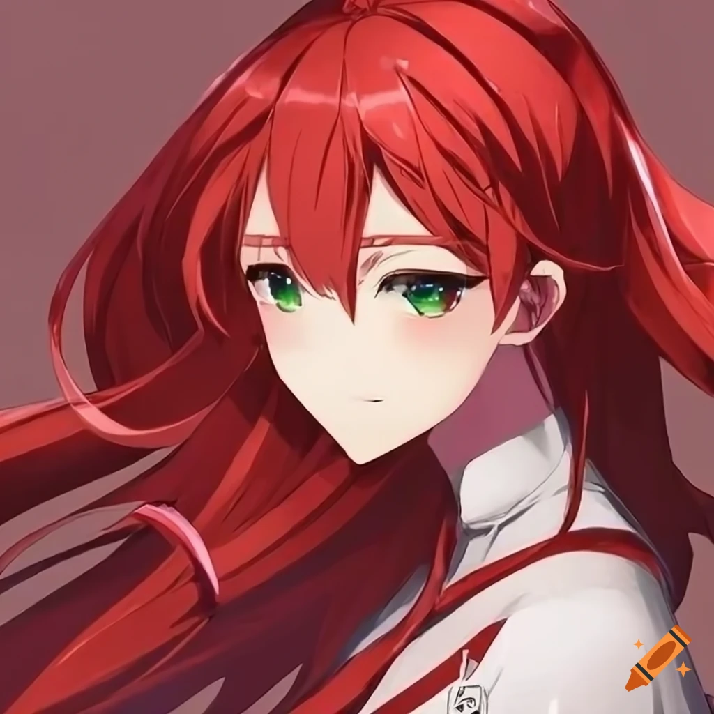 anime girl with red hair
