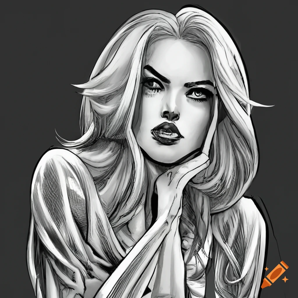 Comic Book Art Of A Blond Woman In A White Collar Shirt On Craiyon 7973