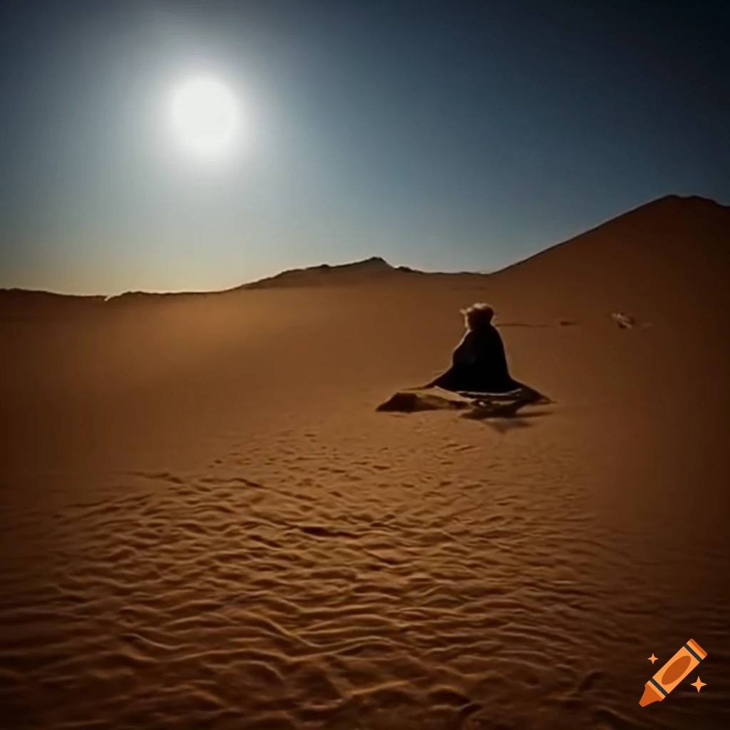 solo figure in the desert