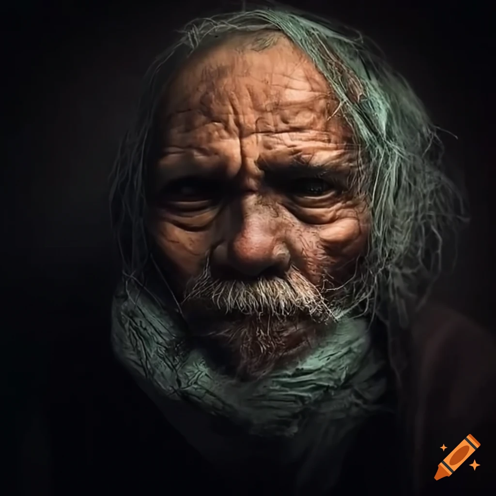 sketch of a homeless man