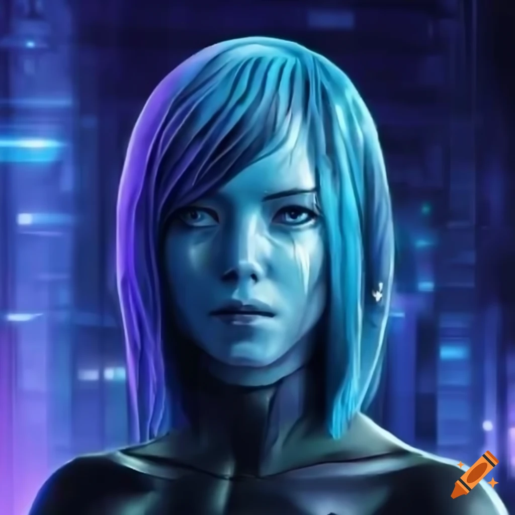 anime-inspired virtual assistant guiding in a futuristic world