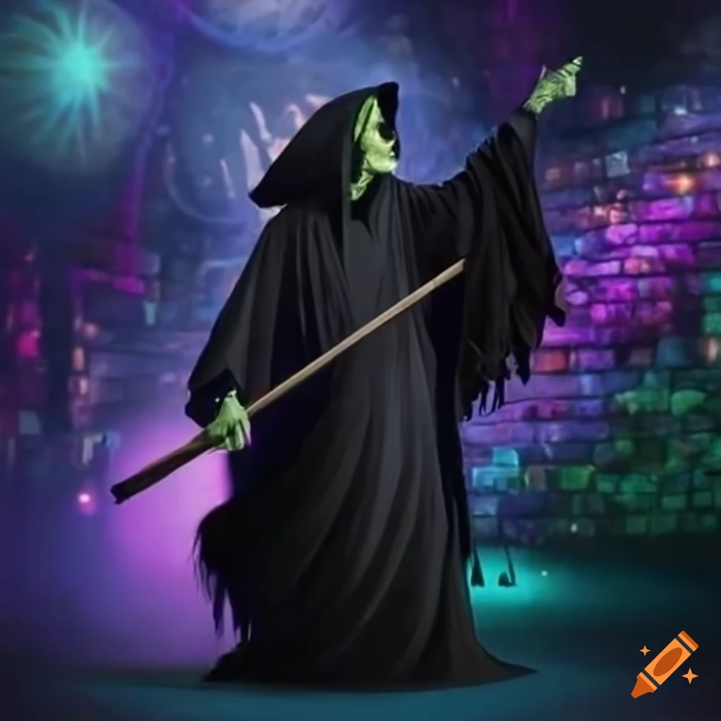 art photo of the grim reaper dancing at the disco