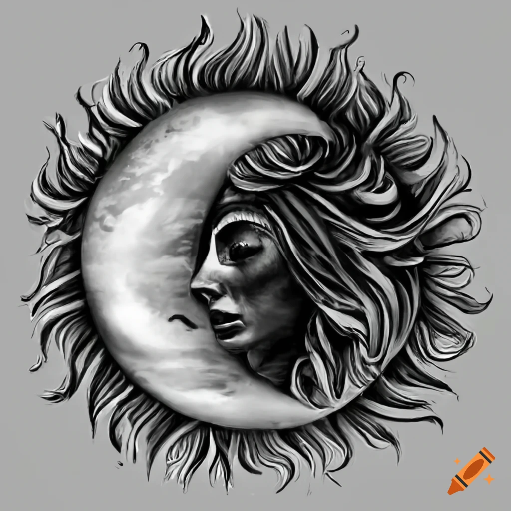 doodle art of a moon on Craiyon
