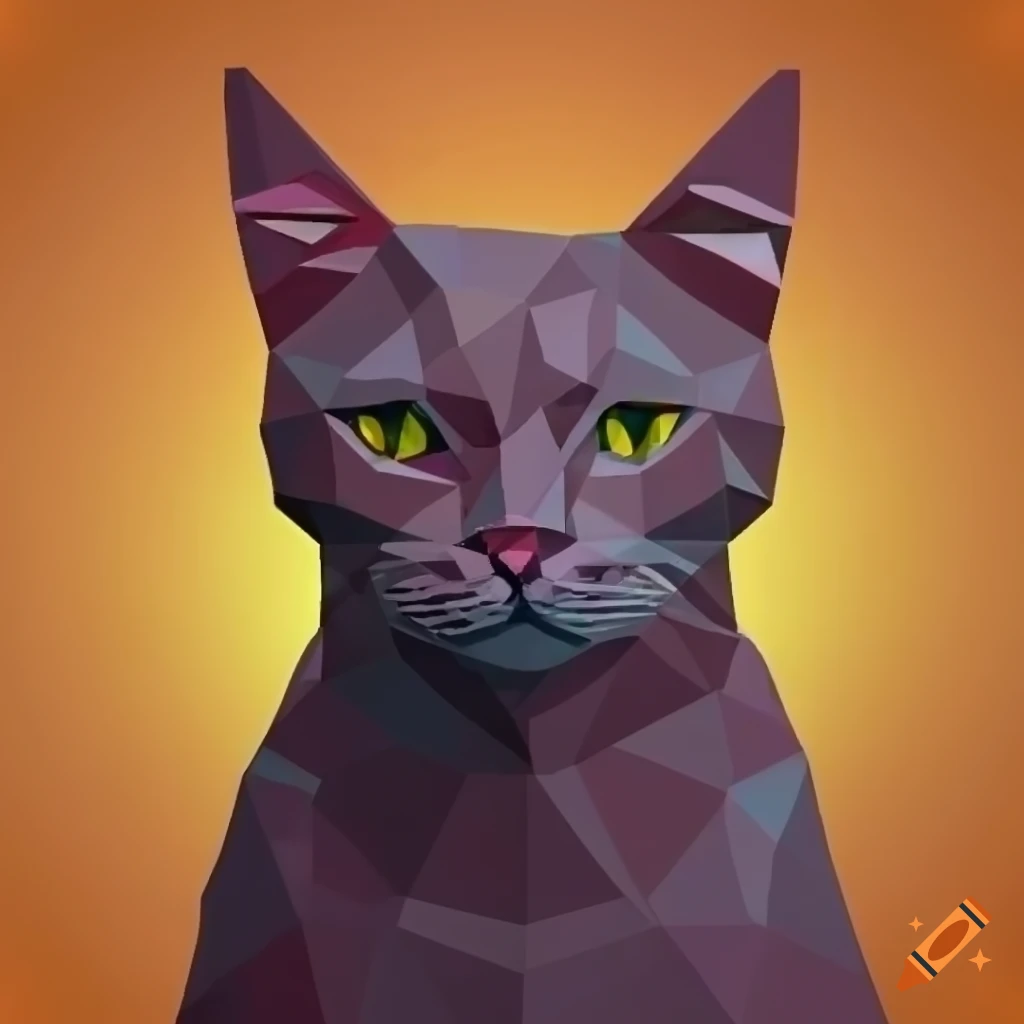 low poly representation of a cat