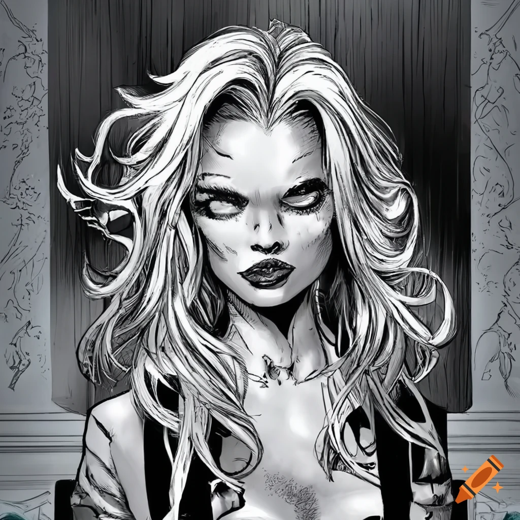 Black And White Comic Book Art Of A Blond Woman On Craiyon 6238
