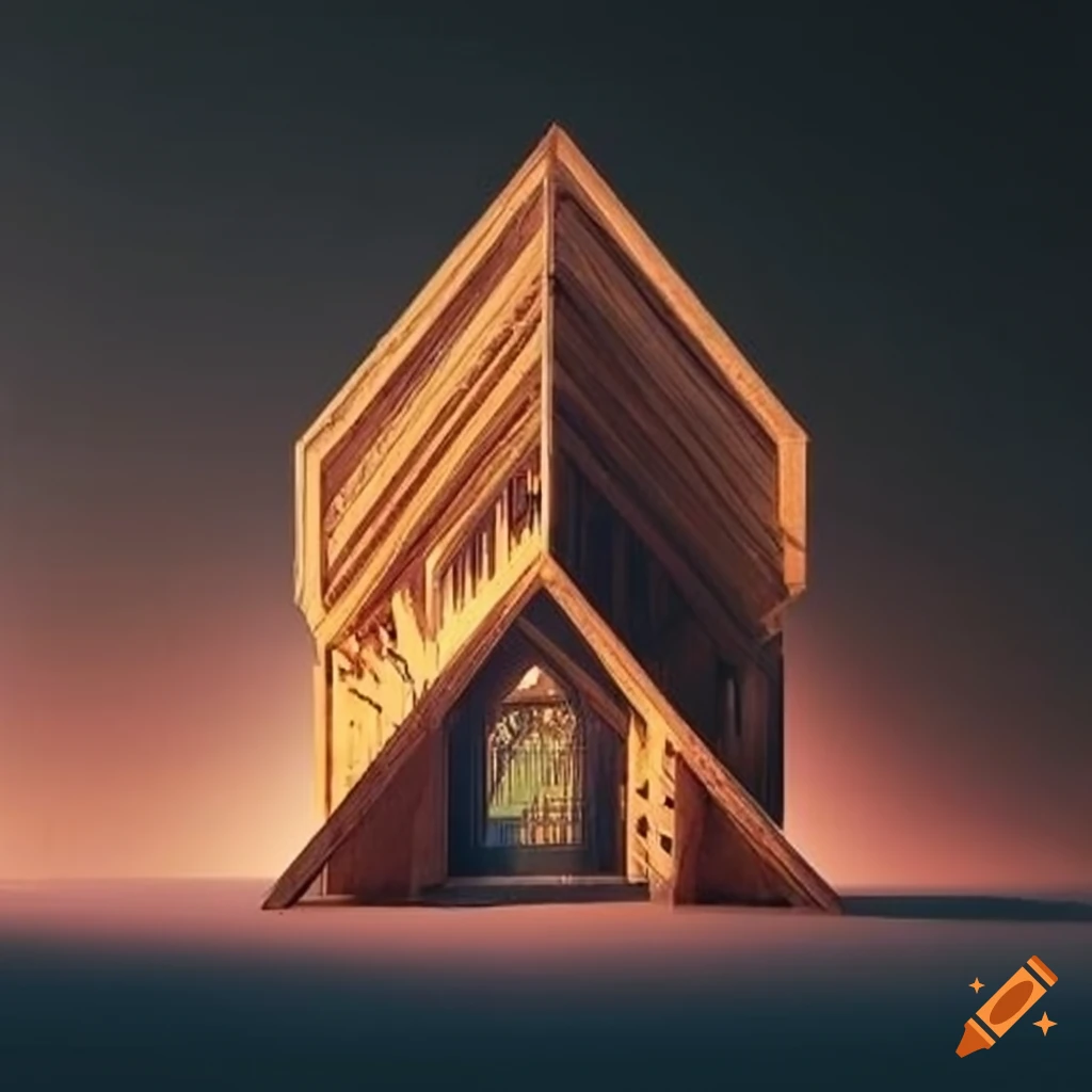 illusion of a paradoxical cathedral-like cabin