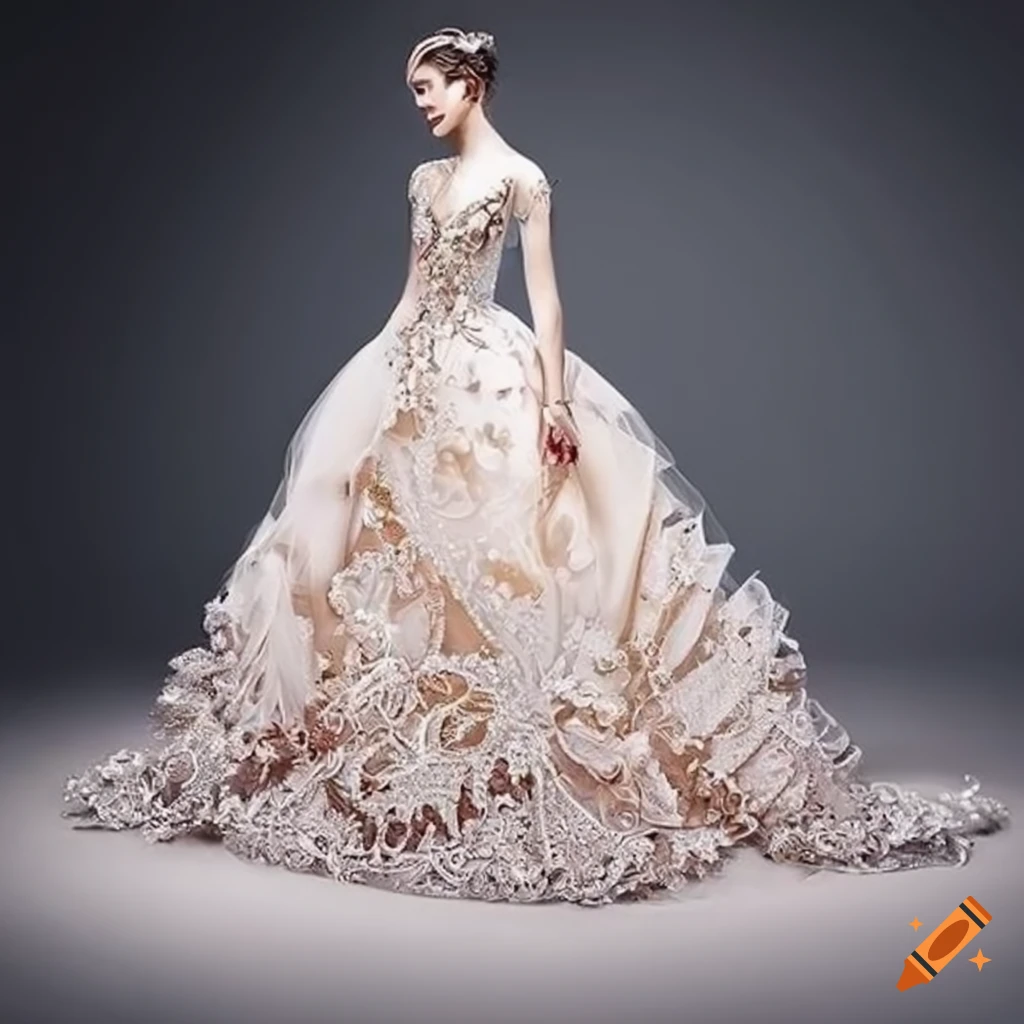 haute couture wedding dress with intricate details