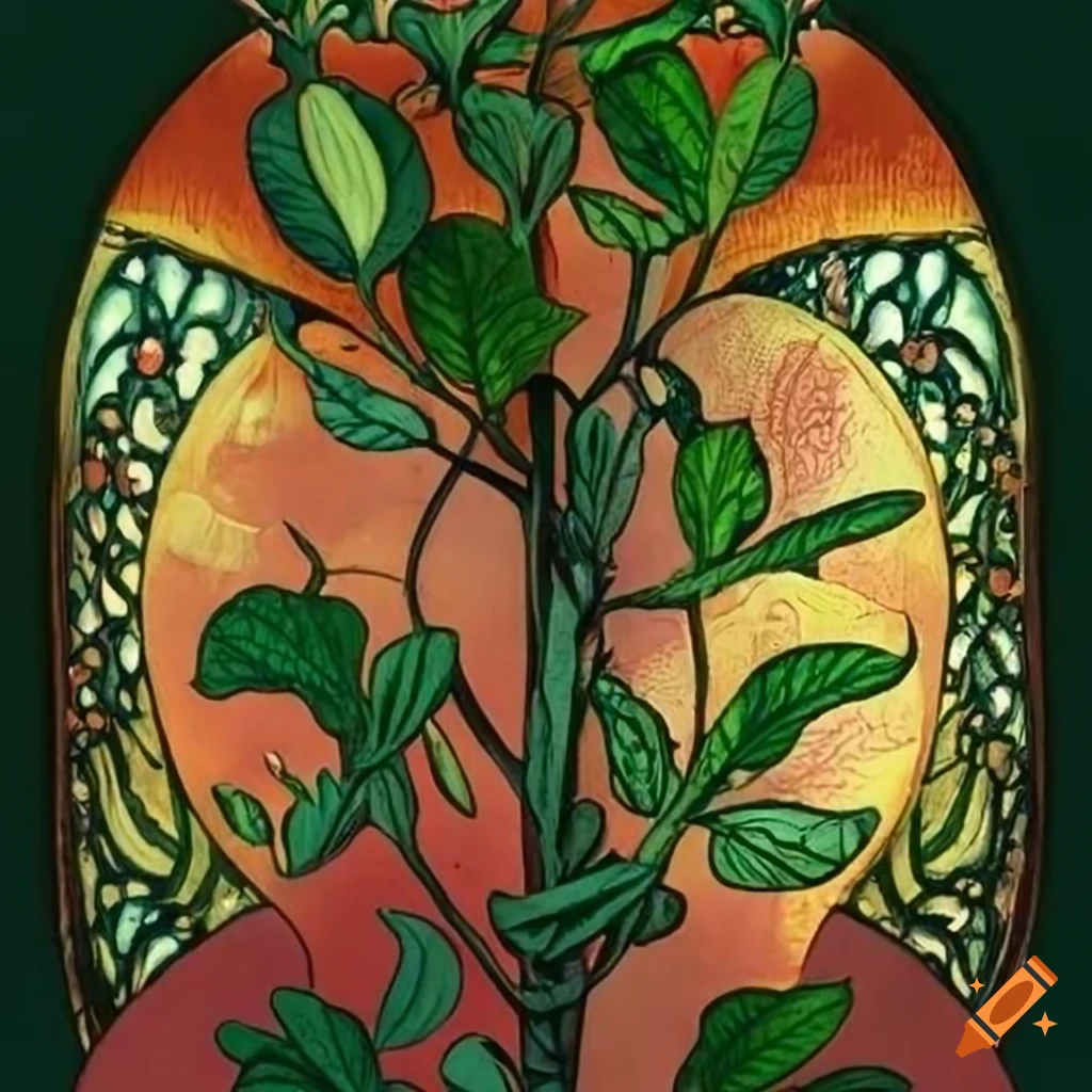 Artistic representation of plants in art nouveau style on Craiyon