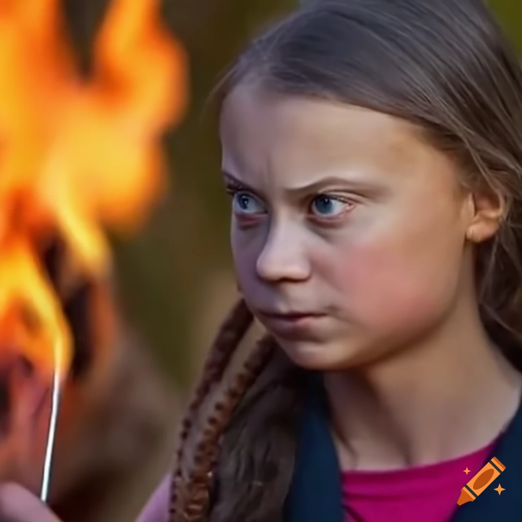 image of Greta Thunberg protesting against deforestation