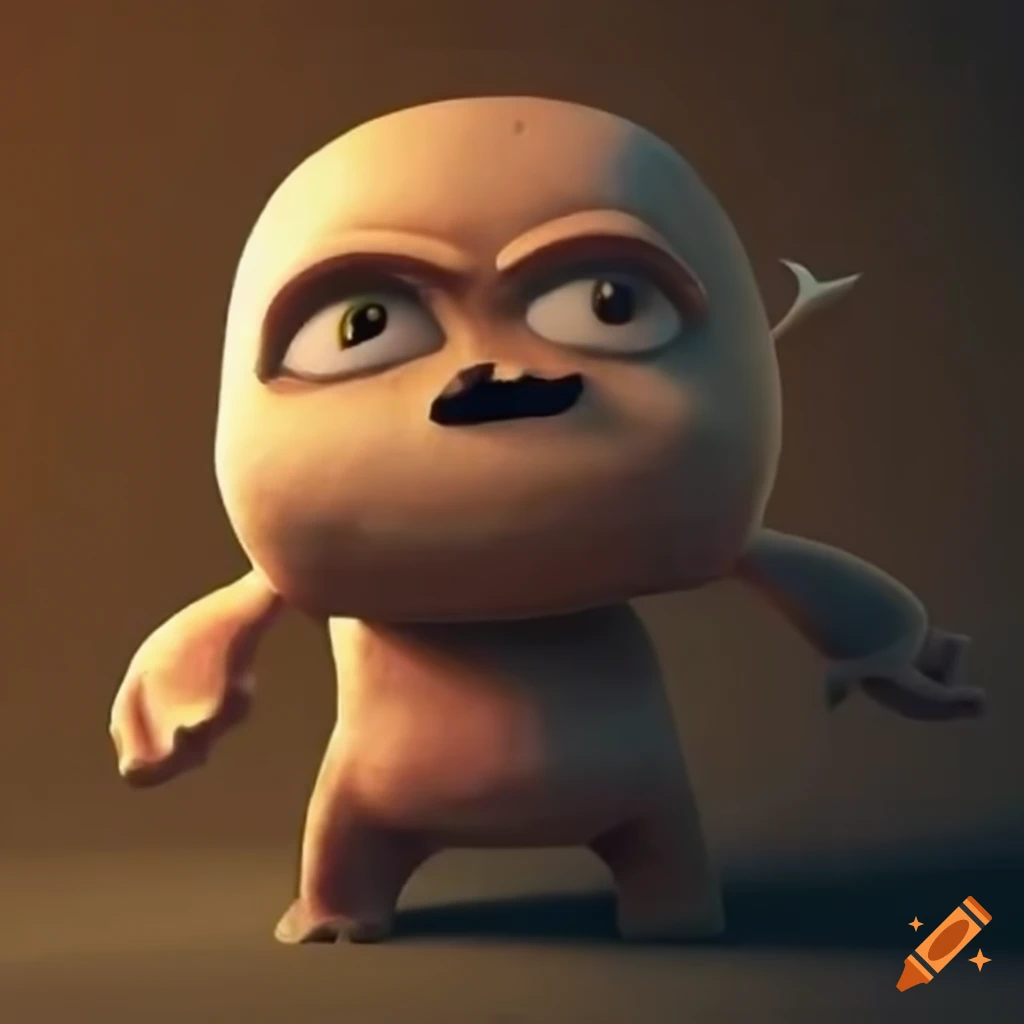 dessin animé d'un petit golem en pierre mignon et enfantin