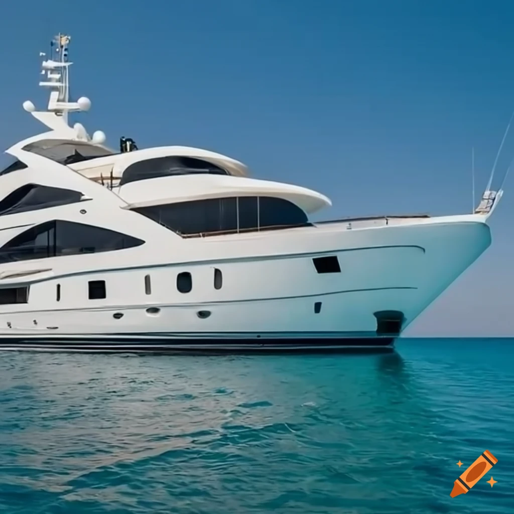 luxurious yacht cruising on clear waters