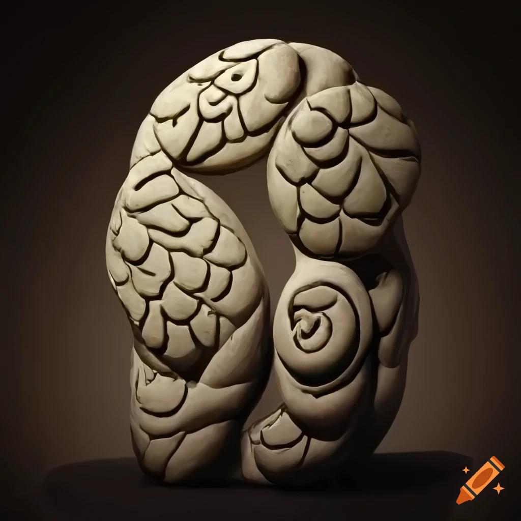 Sculpture of a biomorphic stone tree