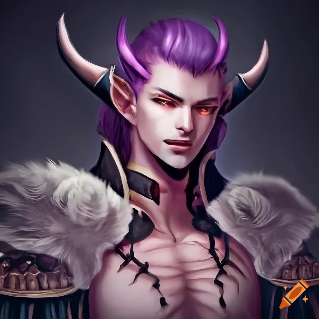 Image of a powerful demon king with elegant robes on Craiyon