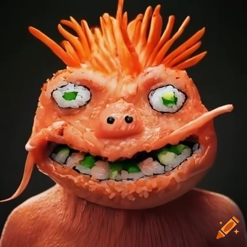 sushi-monsters-destroying-wall-street-on-craiyon