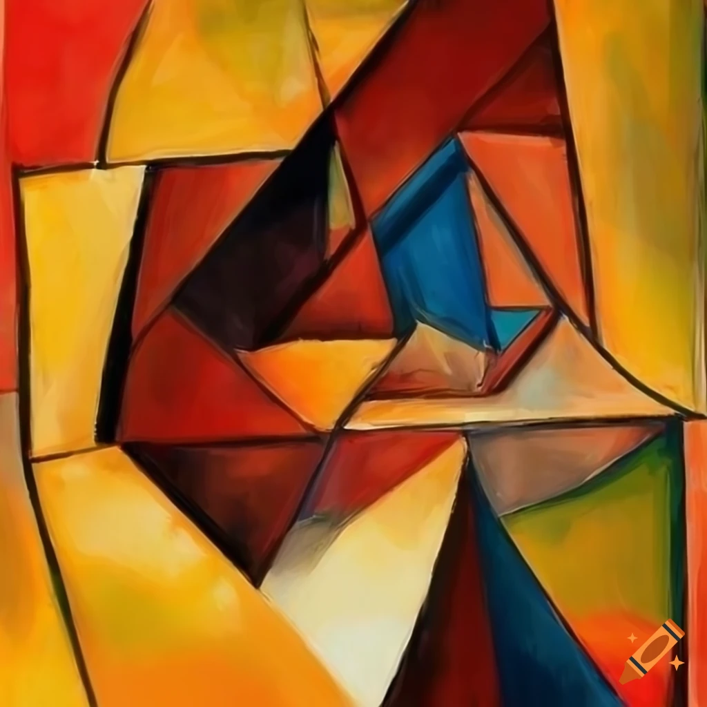 abstract artwork with cubist style