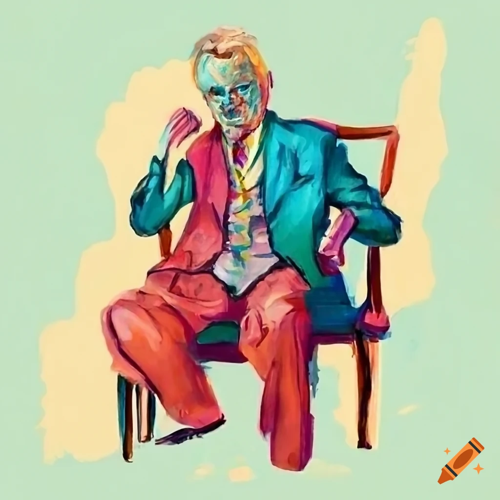 mafioso sitting in a chair in a brightly lit room