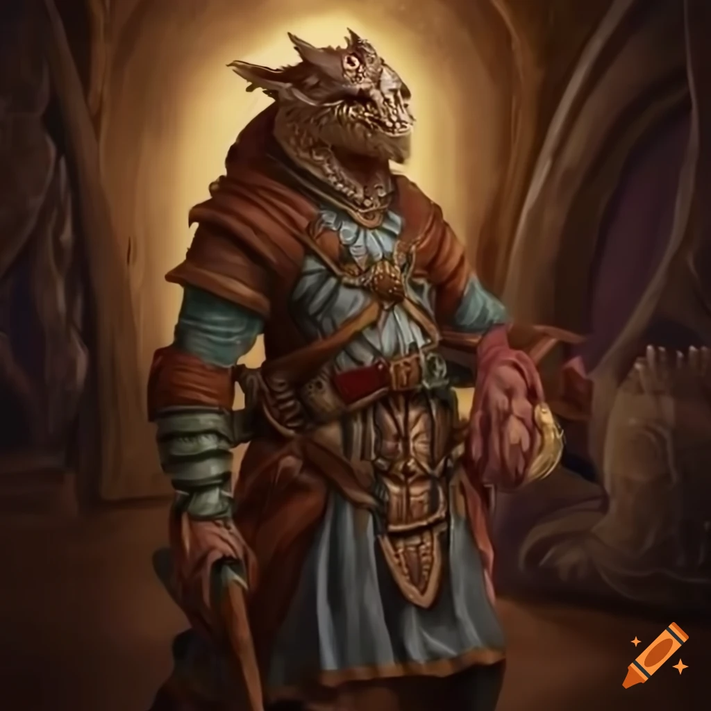 dragonborn wearing traditional Indian clothing