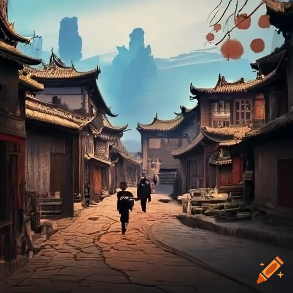 picture of an ancient Chinese village