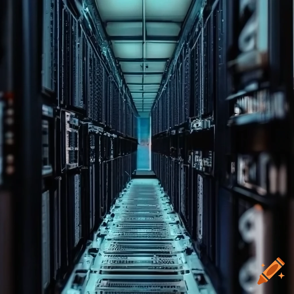 Server room with computers