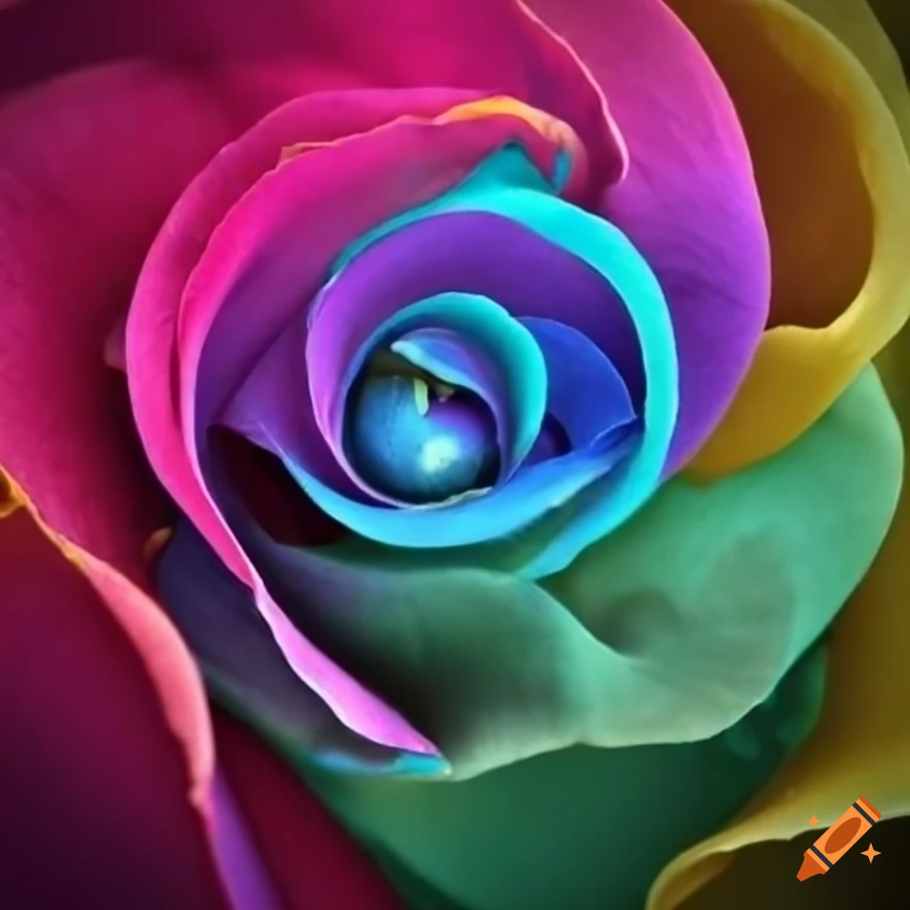 Rainbow flower petals on Craiyon