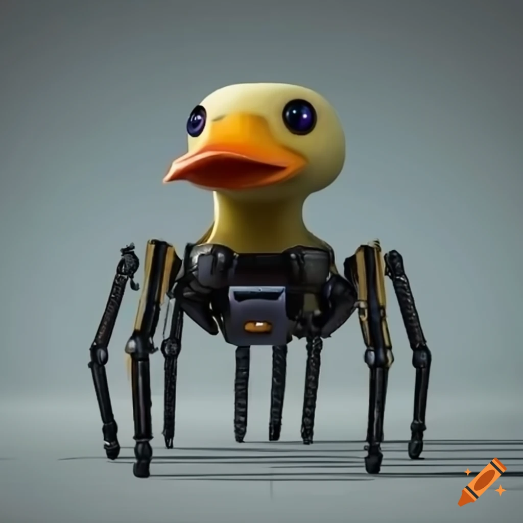 duck on a spider robot
