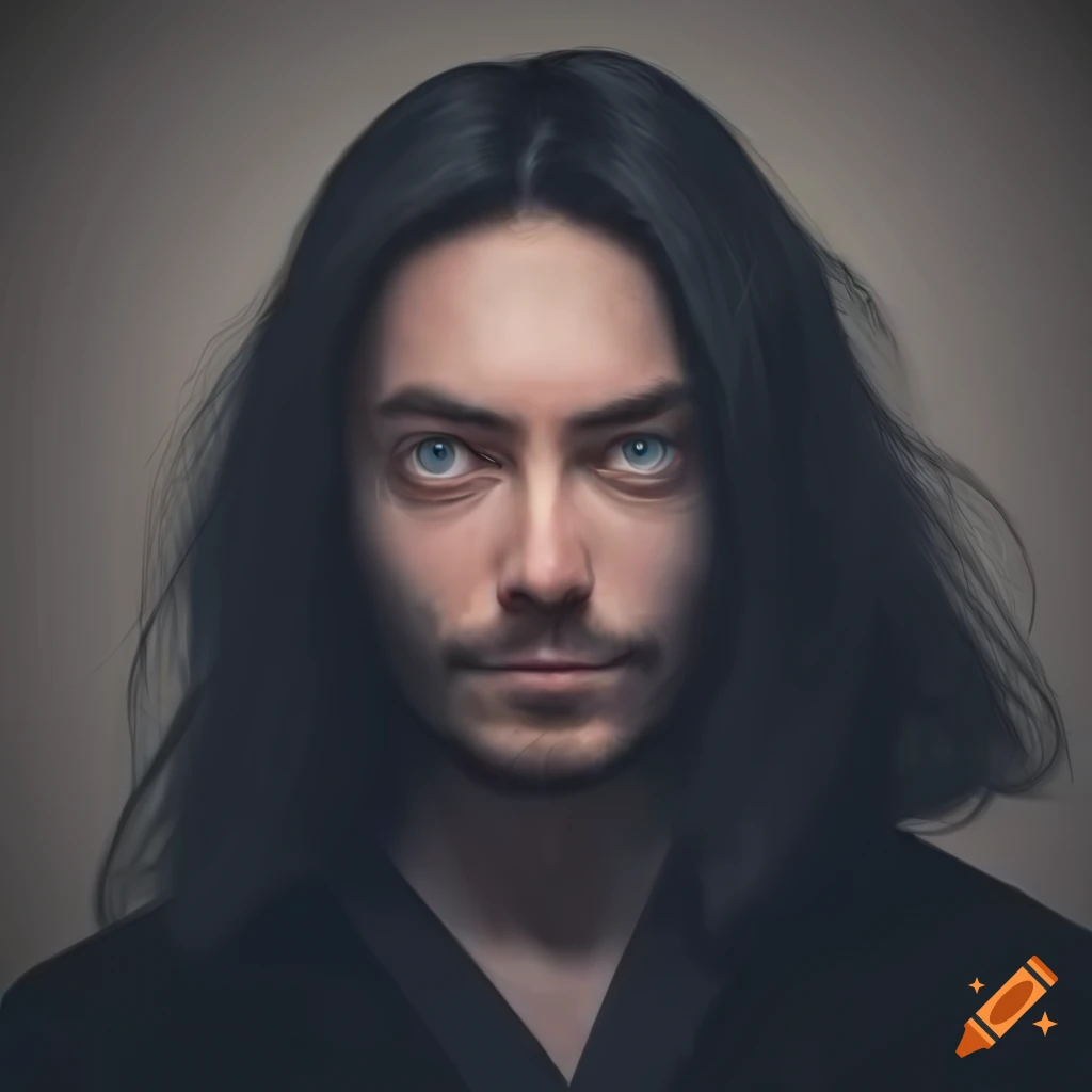 portrait-of-a-man-with-square-face-and-long-black-hair-on-craiyon