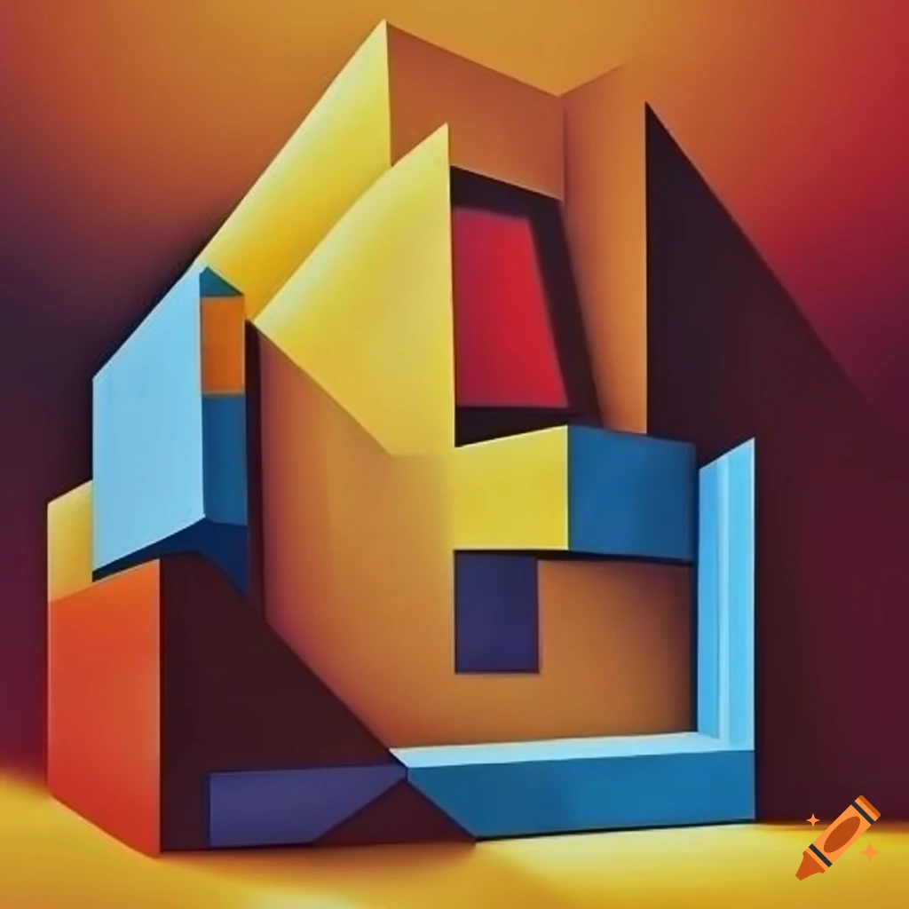 Cubist painting of a house