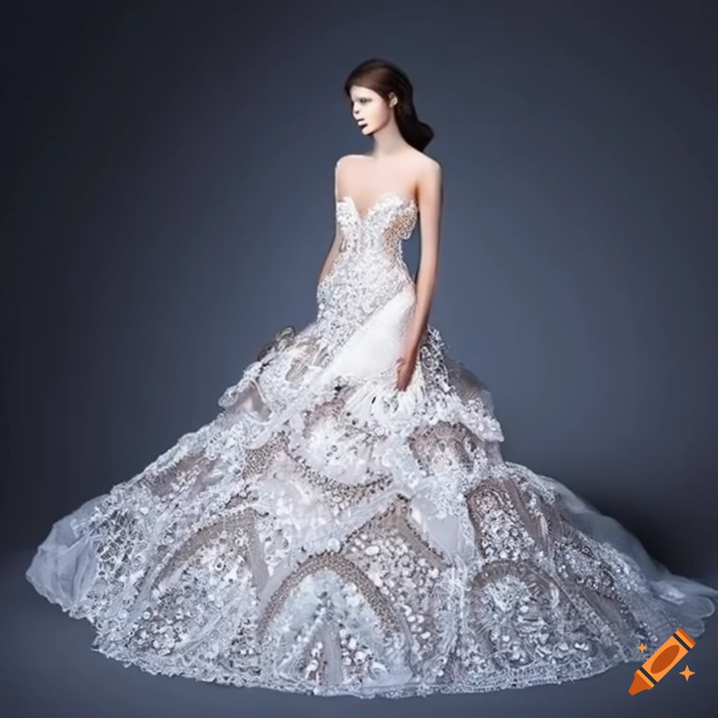 Expensive Wedding Dress High Neck With Removable Long Sleeve