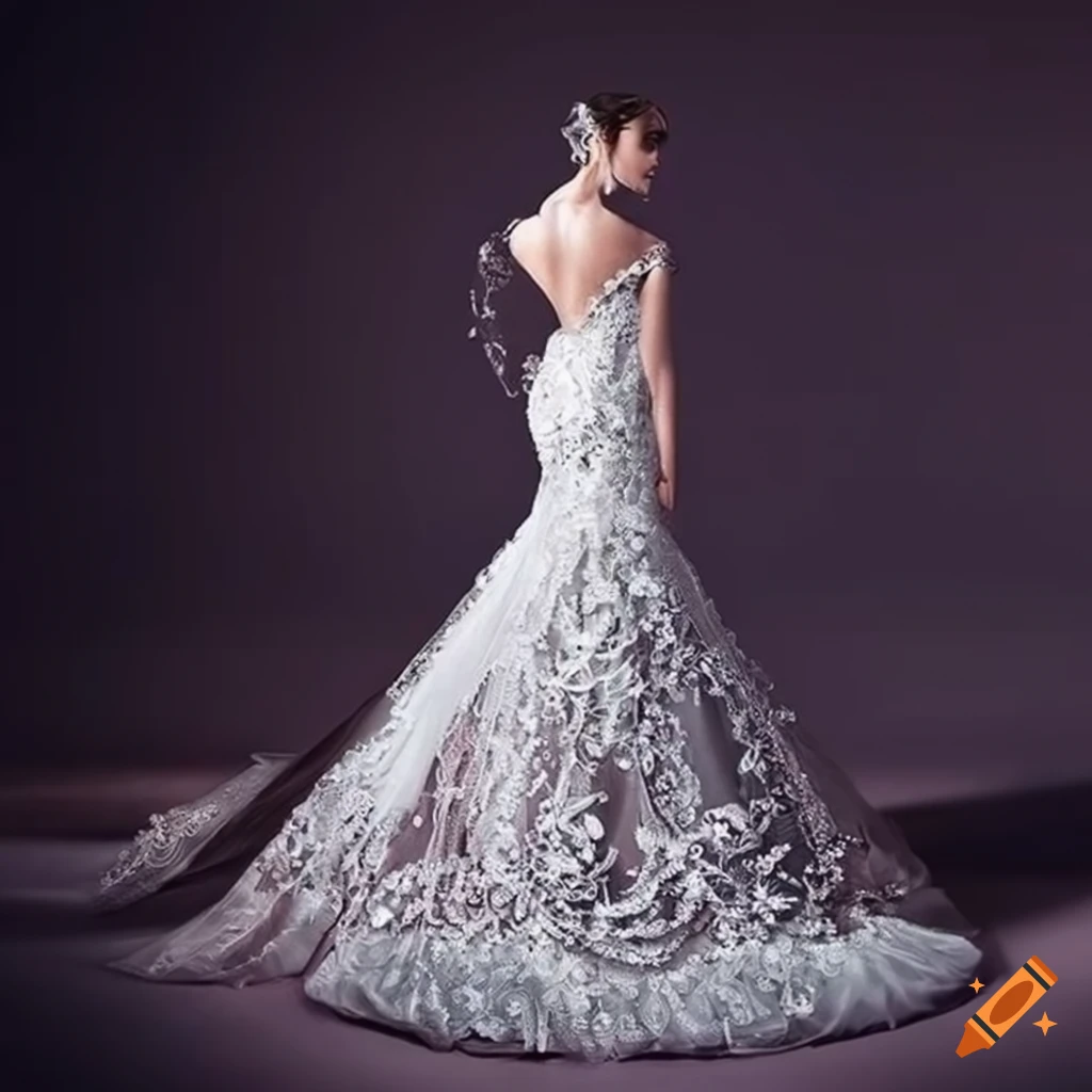 Exquisite custom-made mermaid wedding dress on Craiyon