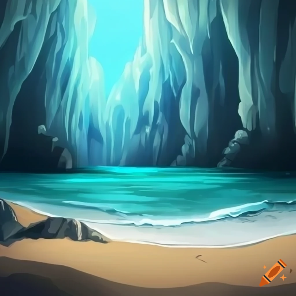 Anime battle background in a crystal cave on Craiyon