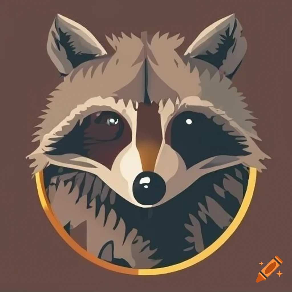 greedy raccoon logo with a golden coin