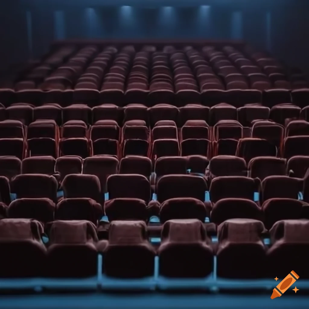 empty cinema auditorium in cartoon style